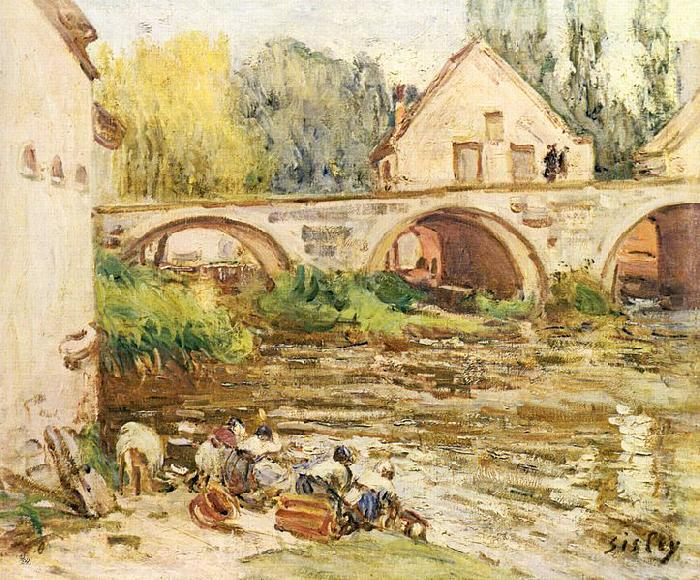 Alfred Sisley Die Wascherinnen von Moret France oil painting art